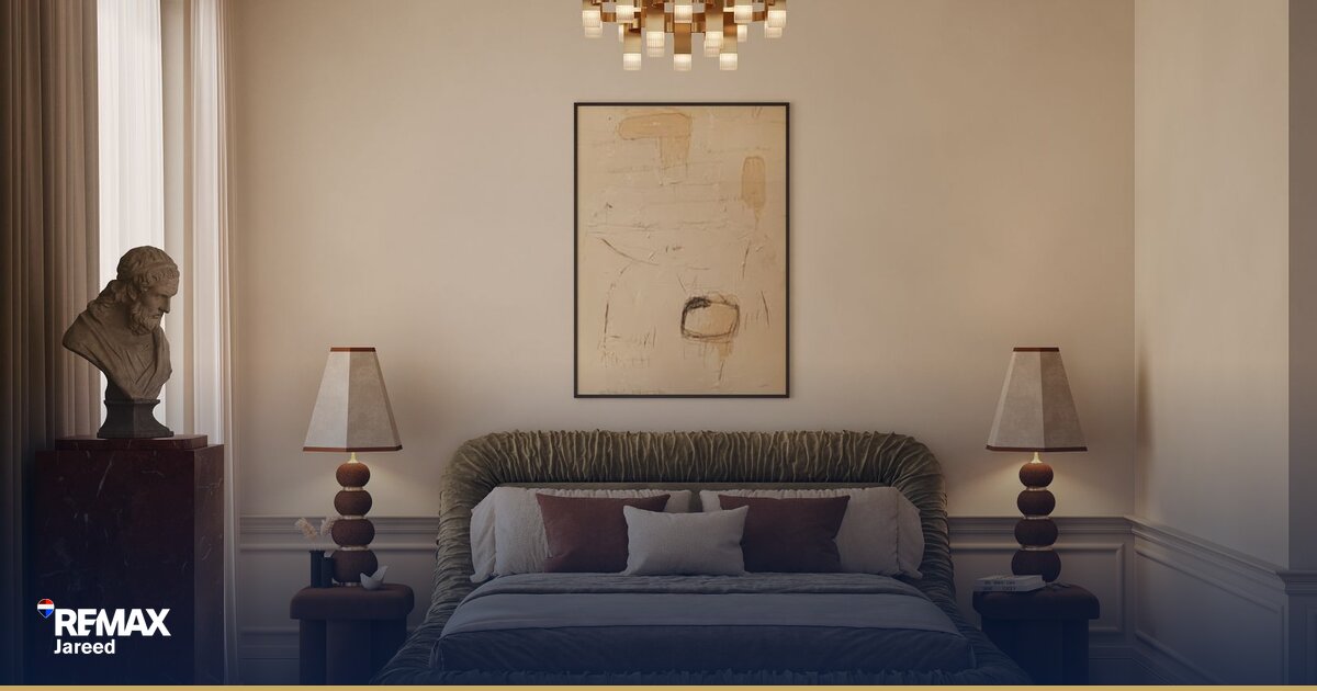 Professionally staged living room in a modern Sheikh Zayed apartment with natural light and minimal furniture